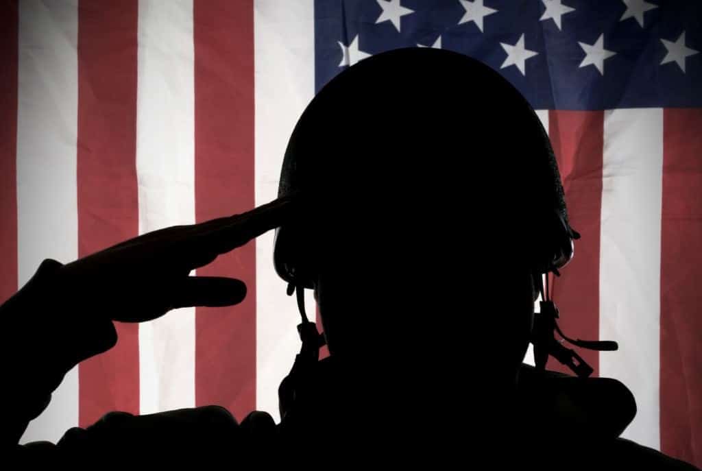 Soldier salutes