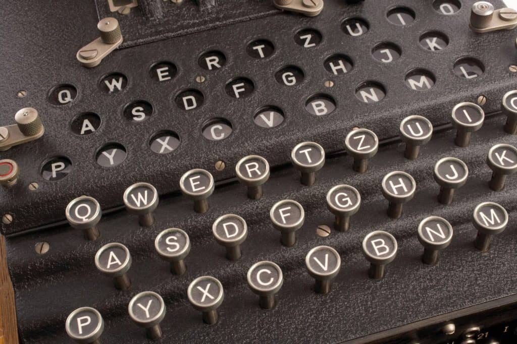 Closeup of typewriter keyboard
