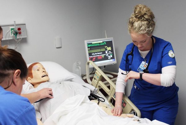 Nursing students in lab
