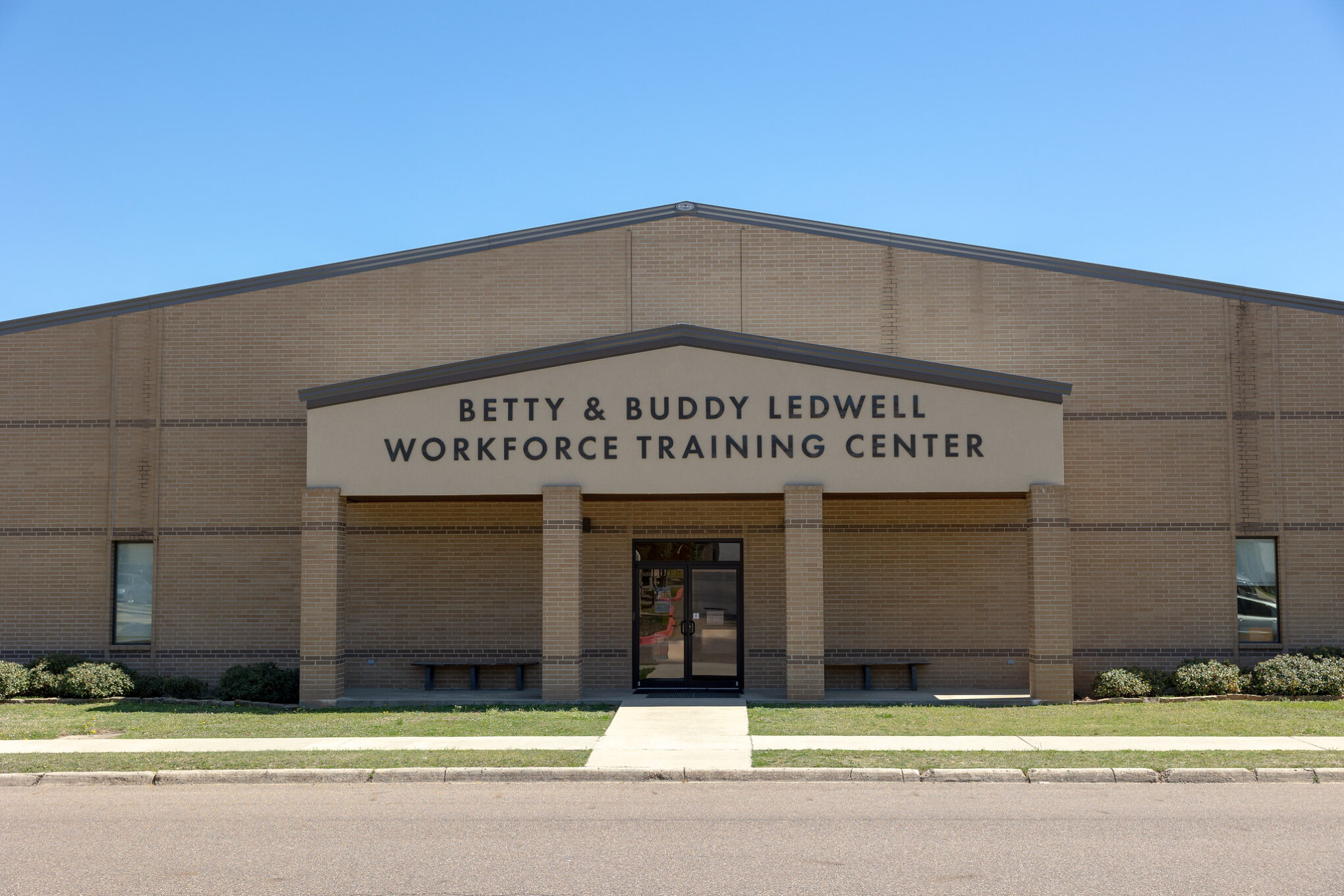 Front entrance of the Betty & Buddy Ledwell Workforce Training Center