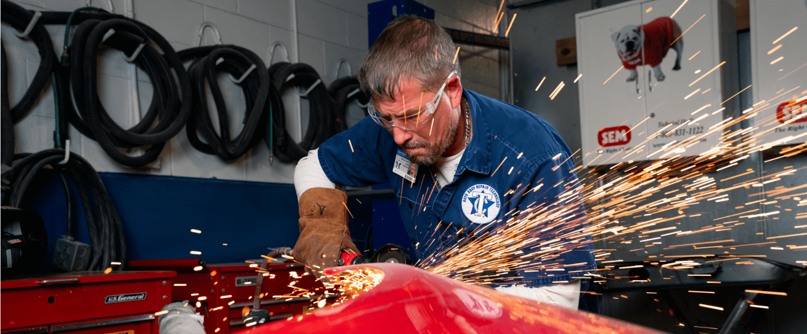 Auto Body Repair Action Shot