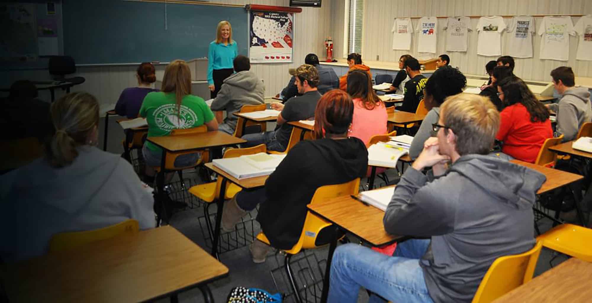 Classroom of students pursuing a social science degree at Texarkana College