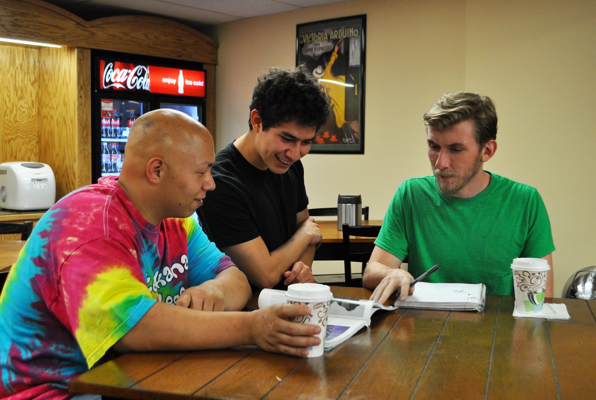 Students studying in the coffee bar