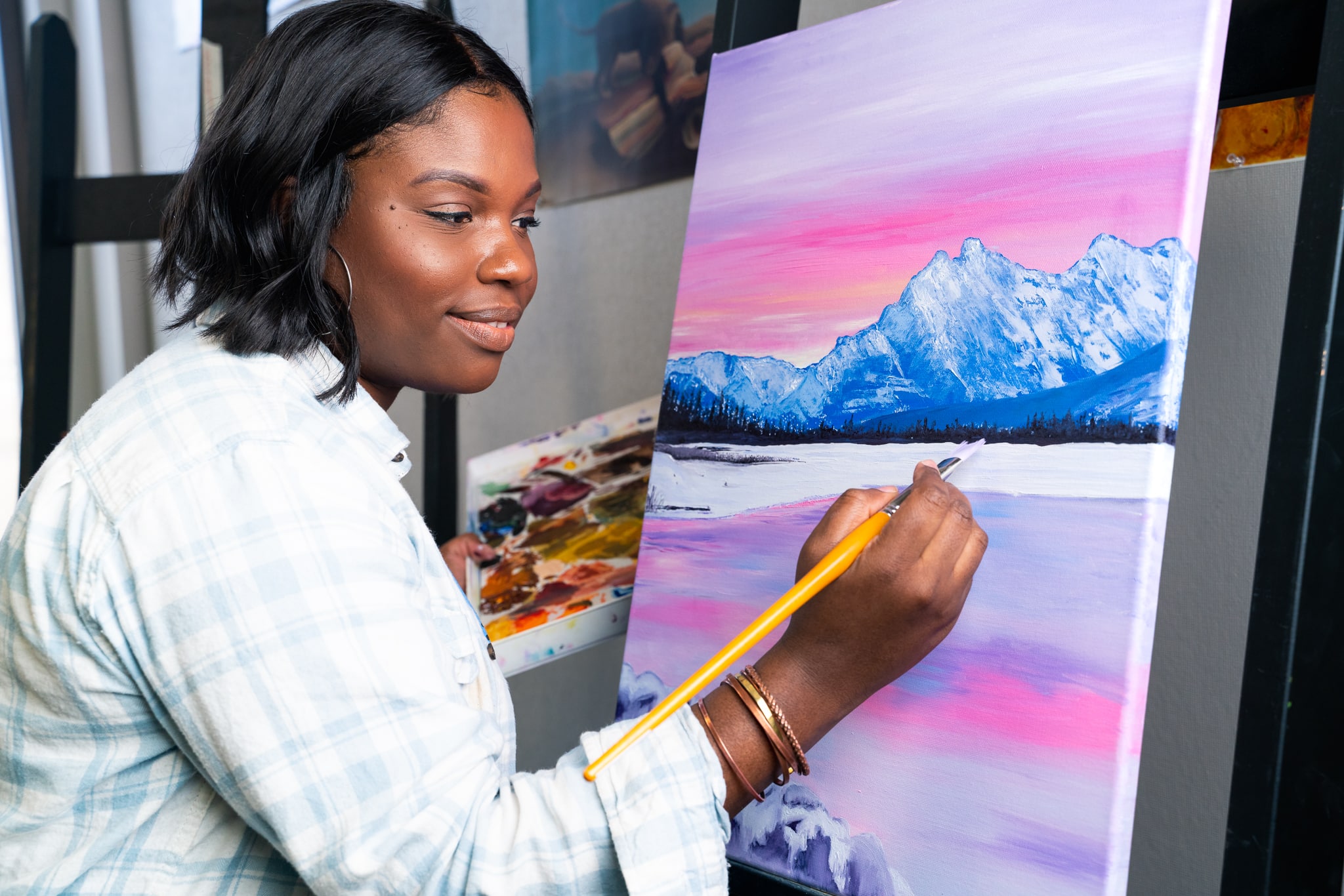 Cheron Fort painting for her Fine and Studio Art Degree.