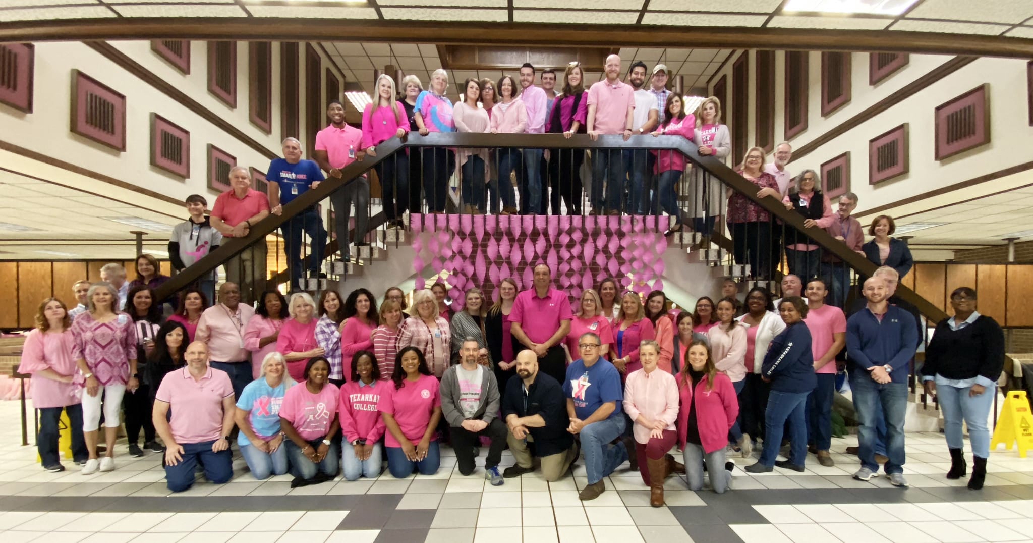 Pink Out Day 2019 staff and faculty photo