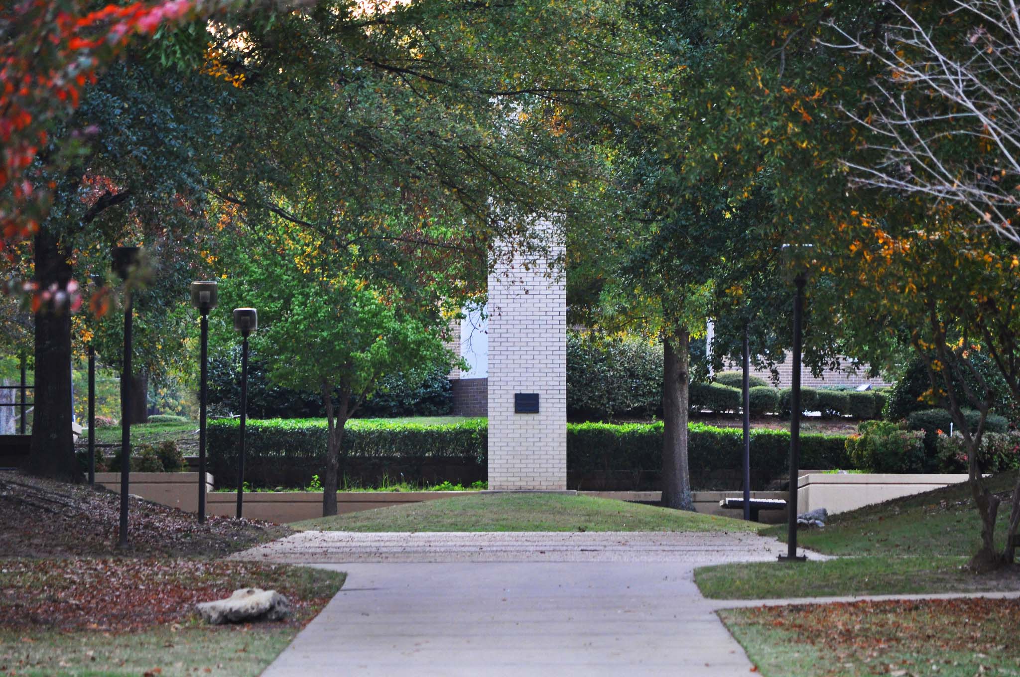 View of the clock tower in fall at one of the most affordable colleges in Texas.