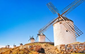 Famous windmills in Toledo, Spain