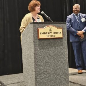 Dr. Ronda Dozier receiving the 2024 TACTE Leadership Award