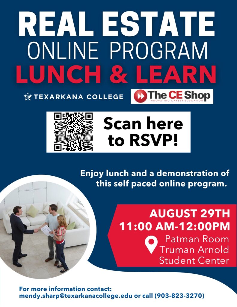 Lunch & Learn flyer - August 29, 11-12pm in the Patman Room of the Truman Arnold Student Center