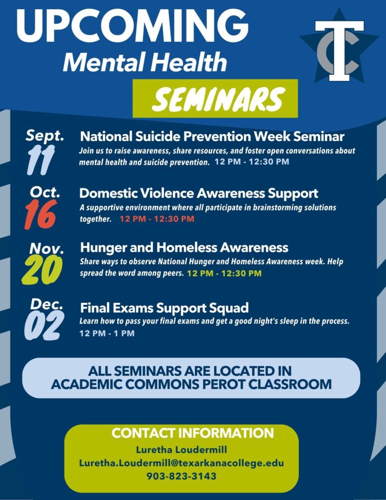 Mental Health seminars flyer