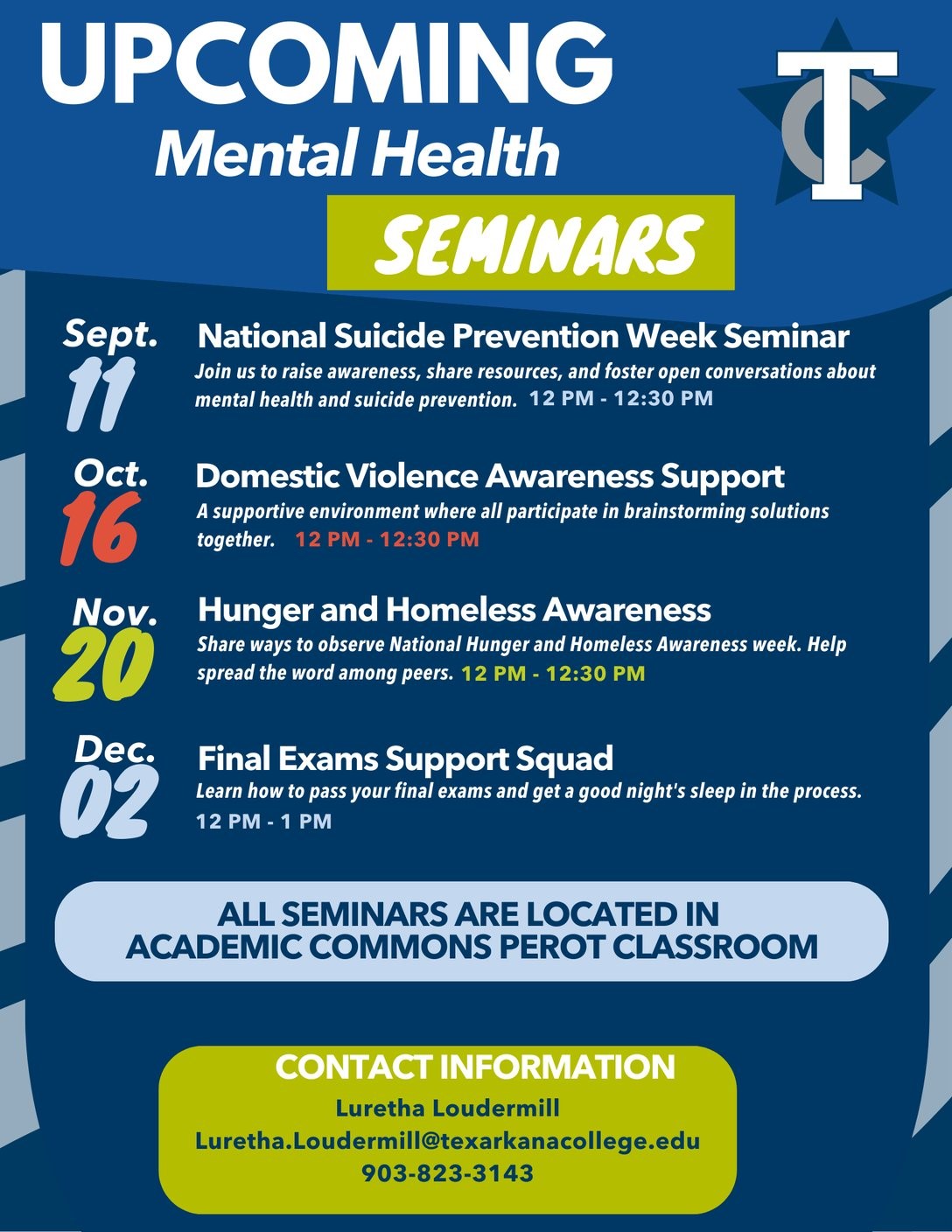 Mental Health seminars flyer
